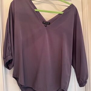 glam Soft V-Neck Long Sleeve Blouse